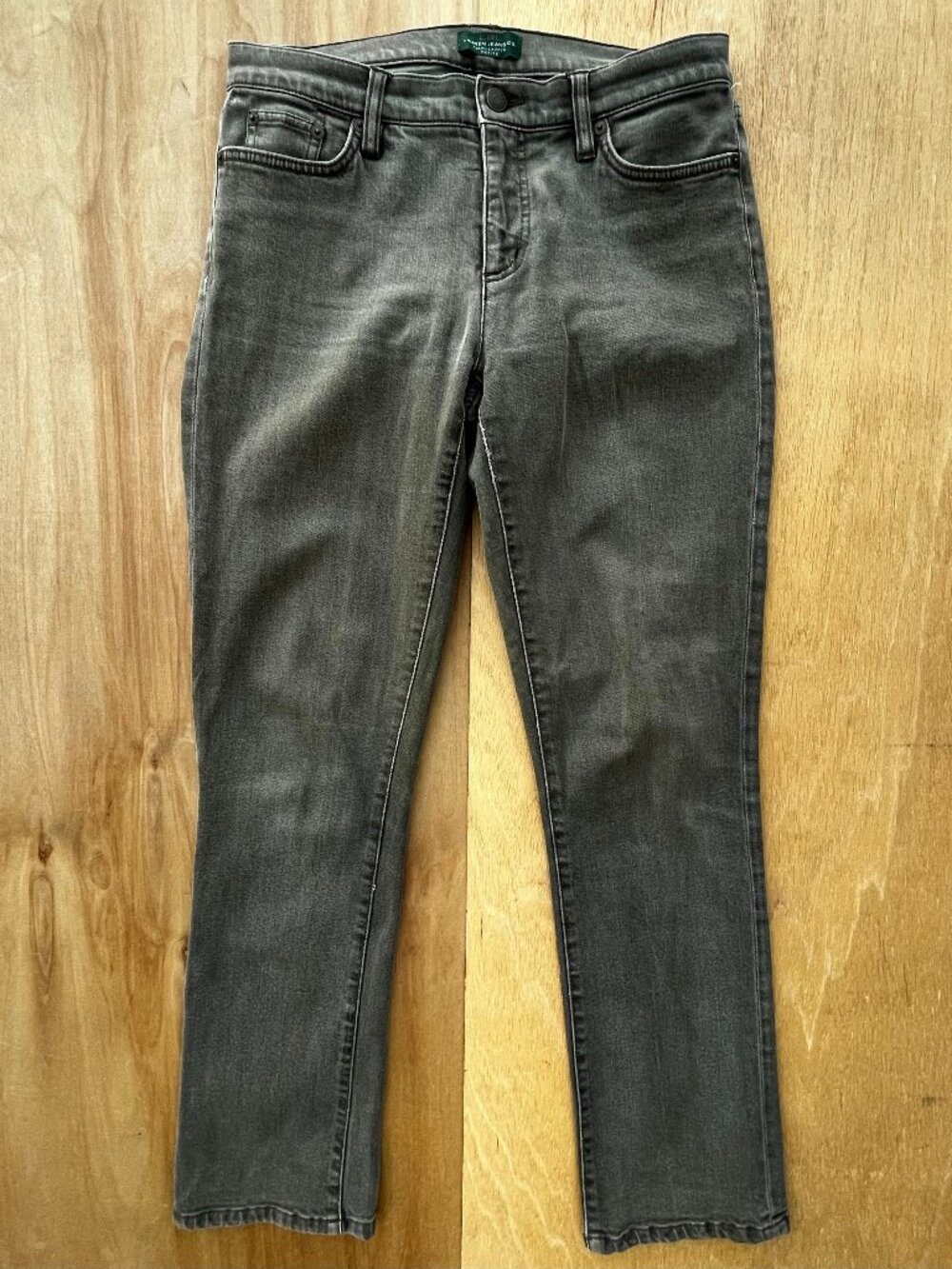 LAUREN RALPH LAUREN STRAIGHT LEG JEANS LOW RISE WOMEN’S sz 6p Khaki Green Denim